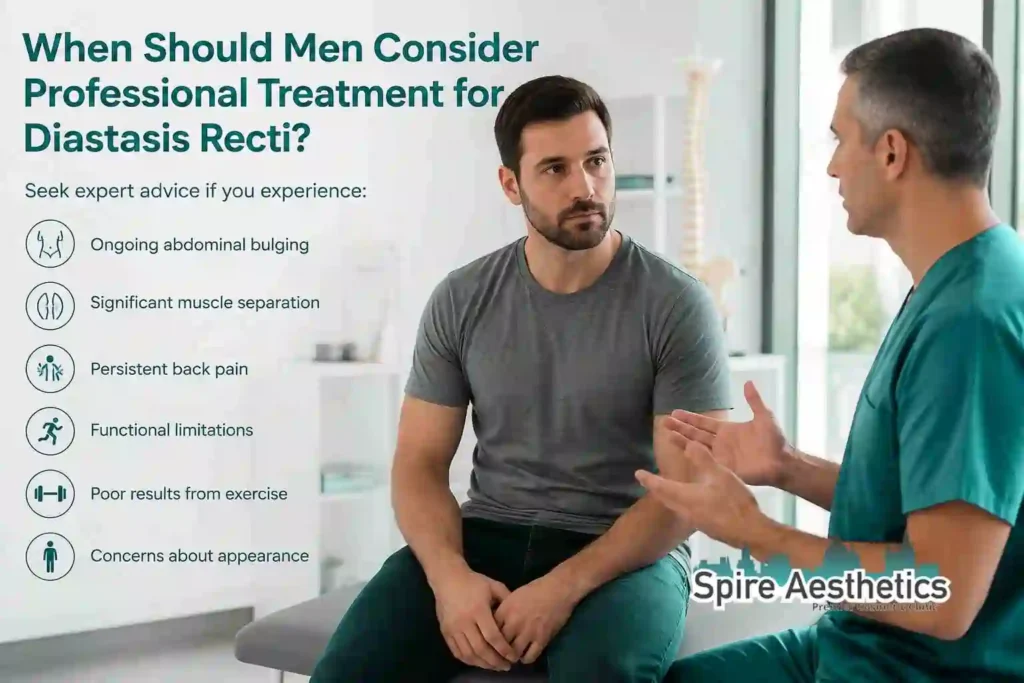 When Should Men Consider Professional Treatment for Diastasis Recti Bury?